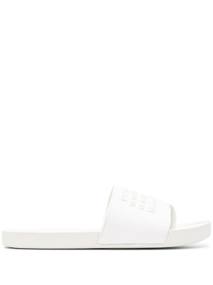 

Logo embossed Tabi sliders, Maison Margiela Logo embossed Tabi sliders