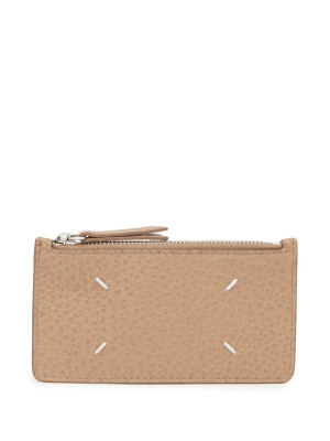 

Four-stitch logo zip-up wallet, Maison Margiela Four-stitch logo zip-up wallet