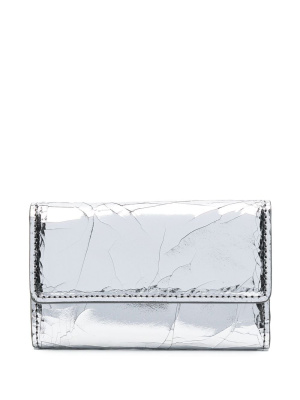 

Keyring-clip metallic-leather wallet, Maison Margiela Keyring-clip metallic-leather wallet