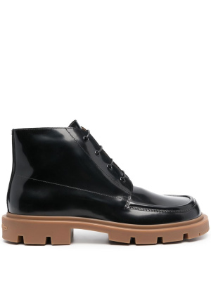 

Numbers-embossed patent-leather boots, Maison Margiela Numbers-embossed patent-leather boots