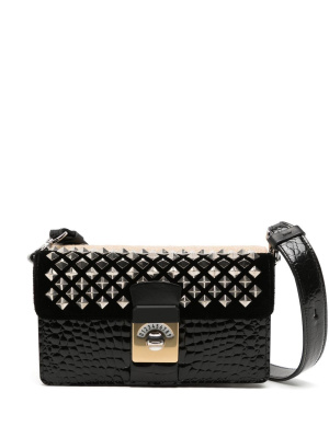 

Studded crocodile-embossed messenger bag, Maison Margiela Studded crocodile-embossed messenger bag