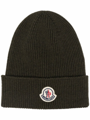 

Logo plaque beanie hat, Moncler Logo plaque beanie hat