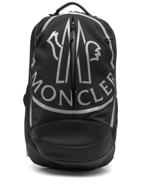 

Logo-print leather backpack, Moncler Logo-print leather backpack