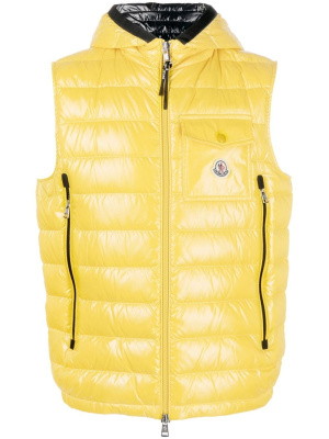 

Chest logo-patch padded gilet, Moncler Chest logo-patch padded gilet
