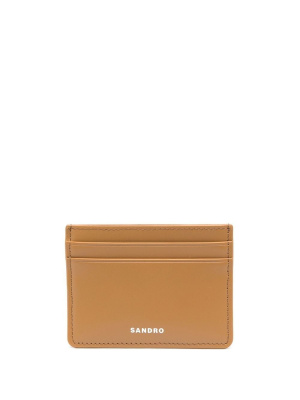 

Logo-detail leather cardholder, SANDRO Logo-detail leather cardholder