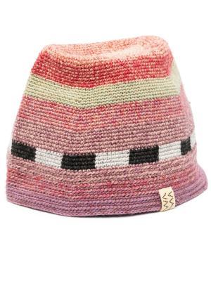 

Striped crochet-knit bucket hat, Visvim Striped crochet-knit bucket hat