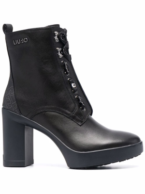 

Zip-up heeled leather boots, LIU JO Zip-up heeled leather boots