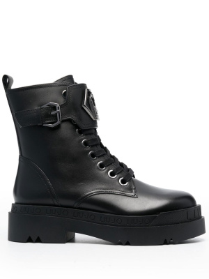 

Logo-plaque combat boots, LIU JO Logo-plaque combat boots