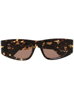 

Tortoiseshell-effect oval frame sunglasses, Bottega Veneta Eyewear Tortoiseshell-effect oval frame sunglasses