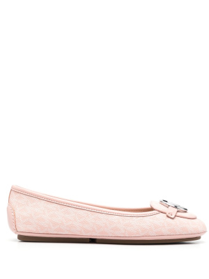 

Logo-print leather ballerina shoes, Michael Michael Kors Logo-print leather ballerina shoes