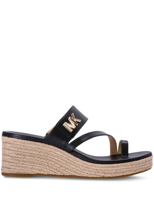 

Jilly logo-lettering wedge sandals, Michael Michael Kors Jilly logo-lettering wedge sandals
