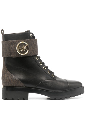 

Logo-print combat boots, Michael Michael Kors Logo-print combat boots