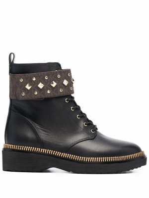 

Haskell studded logo leather boots, Michael Michael Kors Haskell studded logo leather boots