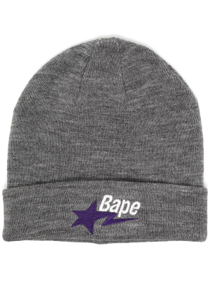 

Embroidered-logo beanie, A BATHING APE® Embroidered-logo beanie