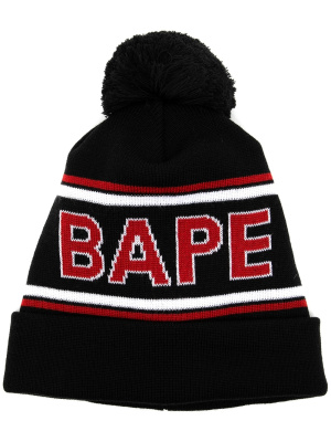 

Logo-print beanie, A BATHING APE® Logo-print beanie