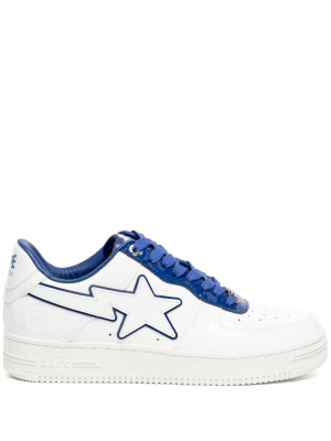 

Bape white & navy patent leather sneakers, A BATHING APE® Bape white & navy patent leather sneakers