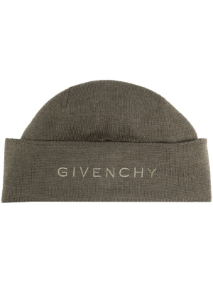 

Logo-embroidered wool beanie, Givenchy Logo-embroidered wool beanie