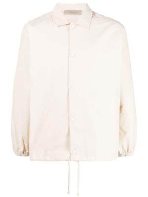 

Graphic-print buttoned shirt jacket, FEAR OF GOD ESSENTIALS Graphic-print buttoned shirt jacket