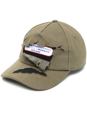 

Distressed-finish logo-patch cap, Diesel Distressed-finish logo-patch cap
