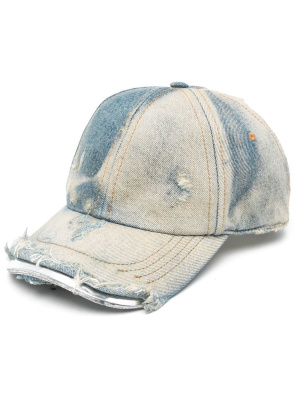 

Distressed-finish denim cap, Diesel Distressed-finish denim cap