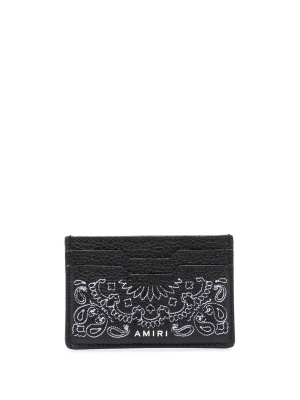 

Bandana-print leather cardholder, AMIRI Bandana-print leather cardholder