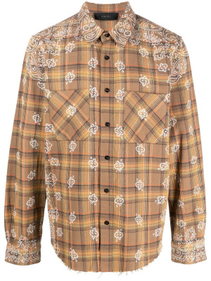 

Bleach Banana Plaid paisley shirt, AMIRI Bleach Banana Plaid paisley shirt