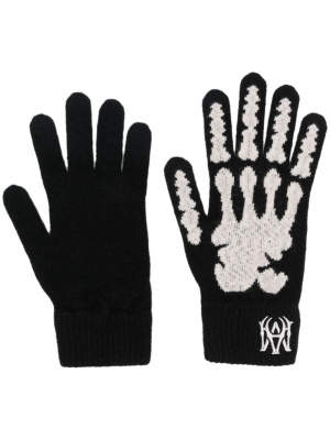 

Cashmere embroidered-logo gloves, AMIRI Cashmere embroidered-logo gloves