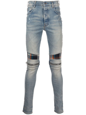 

Mid-rise contrasting-panel skinny jeans, AMIRI Mid-rise contrasting-panel skinny jeans