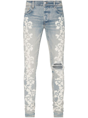 

Hibiscus floral-print skinny jeans, AMIRI Hibiscus floral-print skinny jeans