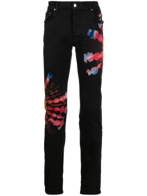 

Tie-dye print skinny jeans, AMIRI Tie-dye print skinny jeans