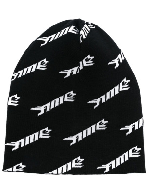 

Fine ribbed logo-print beanie hat, AMBUSH Fine ribbed logo-print beanie hat