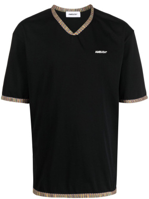 

Stripe-trimmed V-neck T-shirt, AMBUSH Stripe-trimmed V-neck T-shirt