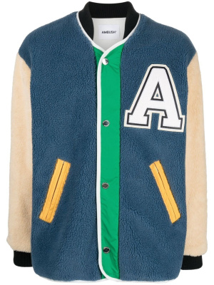 

Logo-patch fleece liner varsity jacket, AMBUSH Logo-patch fleece liner varsity jacket