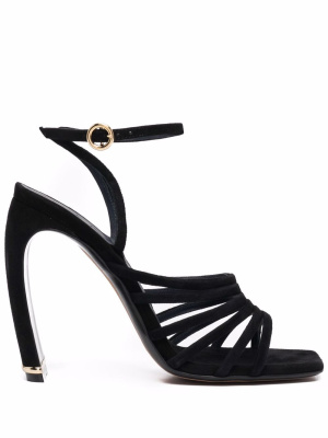 

Square-toe suede heeled sandals, Lanvin Square-toe suede heeled sandals
