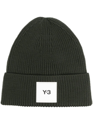 

Logo-patch knitted beanie, Y-3 Logo-patch knitted beanie
