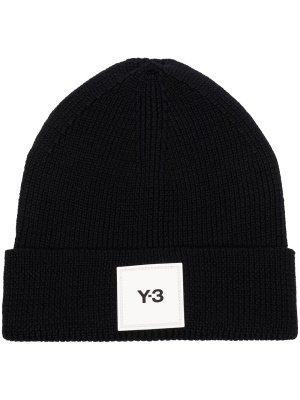

Square logo patch beanie hat, Y-3 Square logo patch beanie hat