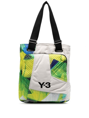 

Panelled abstract-print tote bag, Y-3 Panelled abstract-print tote bag
