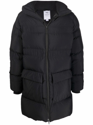

Hooded padded down coat, Y-3 Hooded padded down coat