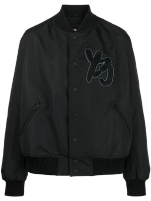 

Long-sleeve logo-patch bomber jacket, Y-3 Long-sleeve logo-patch bomber jacket