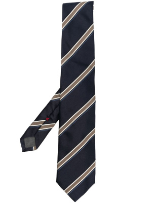 

Satin stripe-print tie, Brunello Cucinelli Satin stripe-print tie
