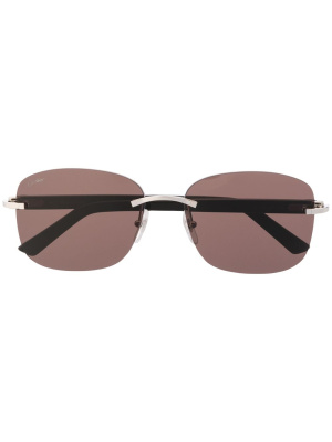 

C Décor rimless rectangular-frame sunglasses, Cartier Eyewear C Décor rimless rectangular-frame sunglasses