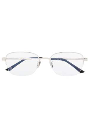 

Square-frame engraved-logo glasses, Cartier Eyewear Square-frame engraved-logo glasses