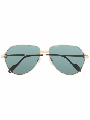

Pilot-frame metal sunglasses, Cartier Eyewear Pilot-frame metal sunglasses