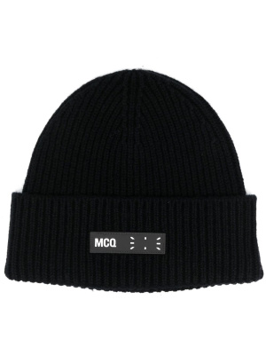 

Logo-patch ribbed-knit beanie, MCQ Logo-patch ribbed-knit beanie