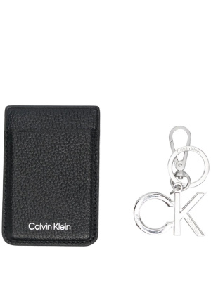 

Logo-charm leather wallet, Calvin Klein Logo-charm leather wallet