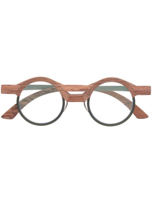 

Wood-detail round optical glasses, Rigards Wood-detail round optical glasses