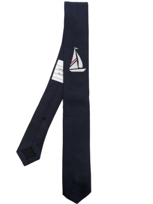 

Sailboat icon jacquard tie, Thom Browne Sailboat icon jacquard tie