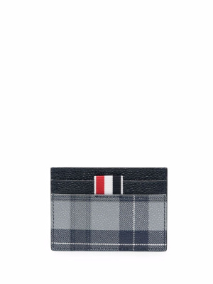

Tartan-print cardholder, Thom Browne Tartan-print cardholder