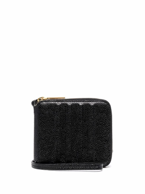 

4-Bar debossed compact wallet, Thom Browne 4-Bar debossed compact wallet