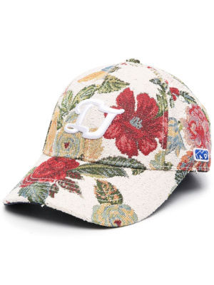 

Floral-embroidery cotton cap, Ader Error Floral-embroidery cotton cap